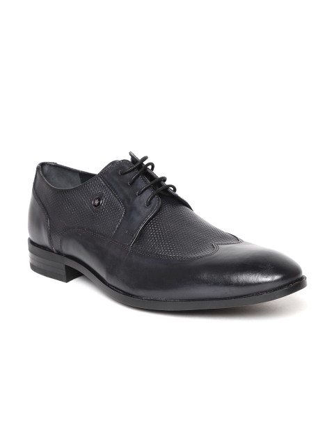 

Louis Philippe Men Navy Genuine Leather Textured Formal Derbys, Navy blue