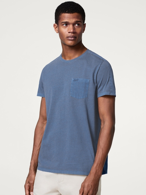 

ESPRIT Men Blue Solid Round Neck T-shirt