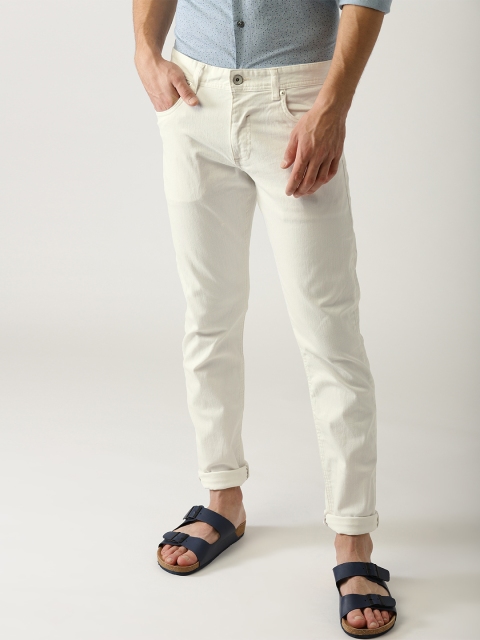 

ESPRIT Men White Regular Fit Mid-Rise Clean Look Stretchable Jeans