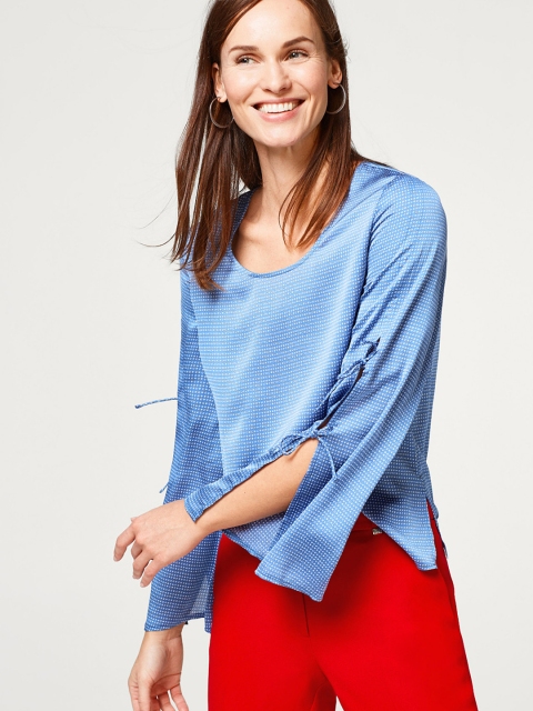 

ESPRIT Women Blue Printed Top