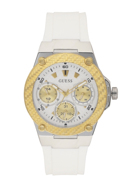 

GUESS Women White & Gold-Toned Analogue Watch W1094L1