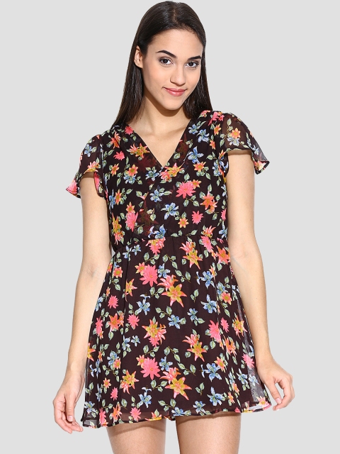 

Sera Women Black Printed Fit and Flare Dress