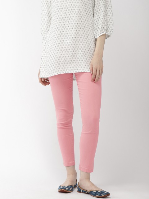 

Go Colors Women Pink Tapered Fit Solid Treggings
