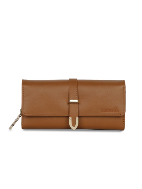 

Butterflies Women Tan Solid Two Fold Wallet