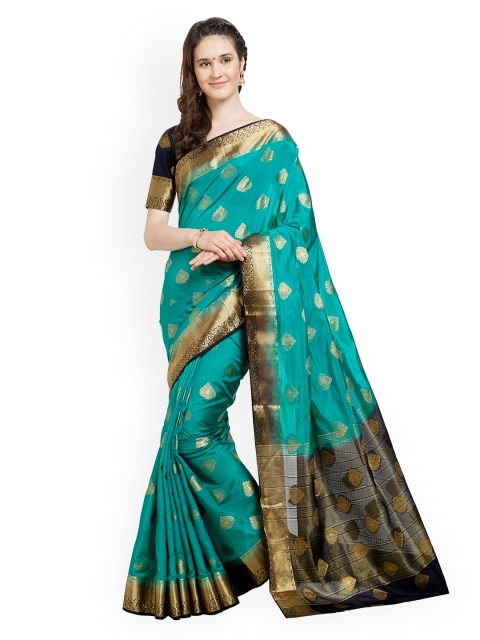 

Viva N Diva Teal Green Woven Design Kanjeevaram Saree