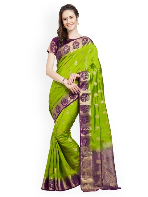 

Viva N Diva Green Woven Design Kanjeevaram Saree