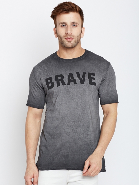 

The Dry State Men Grey Printed Round Neck T-shirt