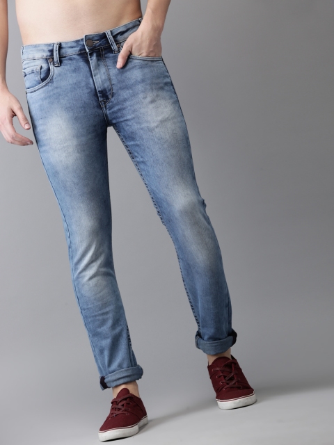 

HERE&NOW Men Blue Skinny Fit Mid-Rise Clean Look Stretchable Jeans