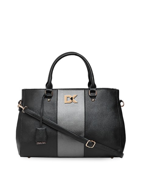 

Diana Korr Black & Grey Solid Handheld Bag