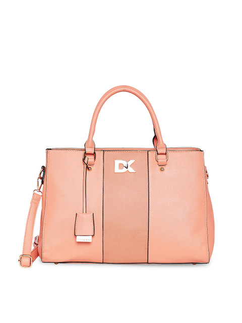 

Diana Korr Peach-Coloured Solid Handheld Bag