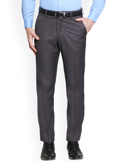 

Van Heusen Men Grey Regular Fit Solid Formal Trousers