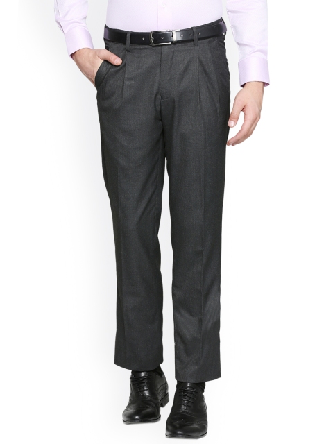 

Van Heusen Men Grey Regular Fit Solid Formal Trousers