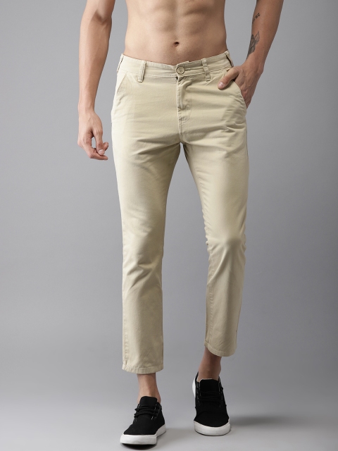 

Moda Rapido Men Beige Slim Fit Solid Cropped Chinos