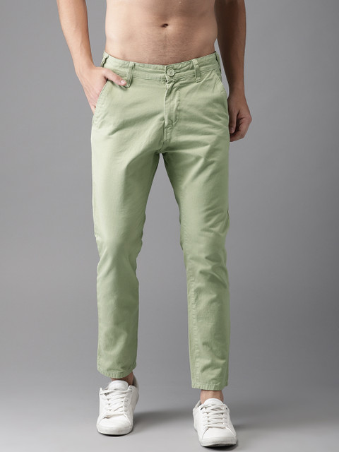 

Moda Rapido Men Green Slim Fit Solid Cropped Chinos
