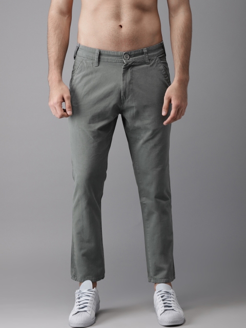 

Moda Rapido Men Grey Regular Fit Solid Cropped Trousers