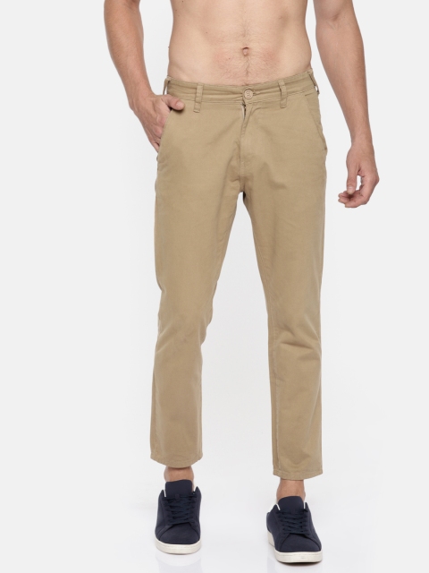 

Moda Rapido Men Khaki Slim Fit Solid Cropped Chinos