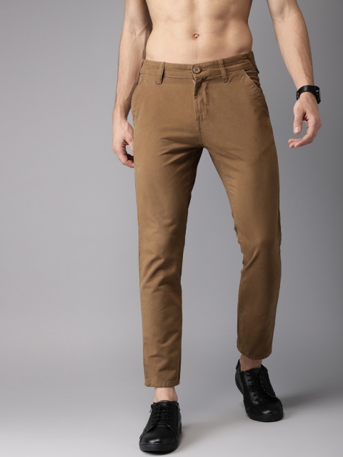 

HERE&NOW Men Brown Slim Fit Solid Cropped Chinos