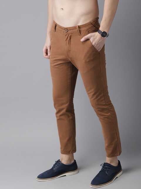 

HERE&NOW Men Brown Slim Fit Solid Chinos