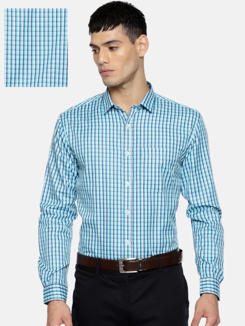

Independence Men Blue & White Slim Fit Checked Formal Shirt