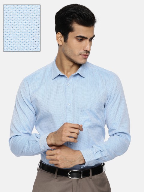 

Independence Men Blue Slim Fit Self Design Formal Shirt