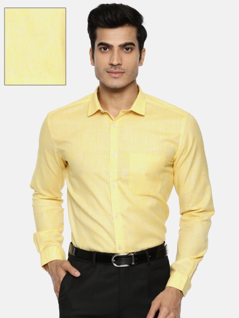 

Independence Men Yellow Slim Fit Solid Formal Shirt