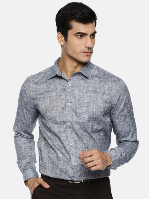 

Independence Men Blue Slim Fit Solid Formal Shirt