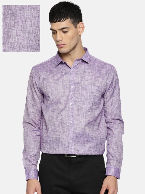 

Independence Men Navy Blue & White Slim Fit Checked Formal Shirt, Purple