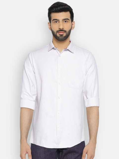 

Independence Men Navy Blue & White Slim Fit Self-Design Formal Shirt