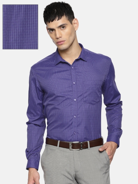 

Independence Men Blue Slim Fit Checked Formal Shirt