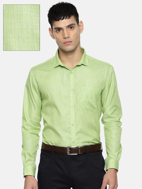 

Independence Men Green Slim Fit Solid Formal Shirt