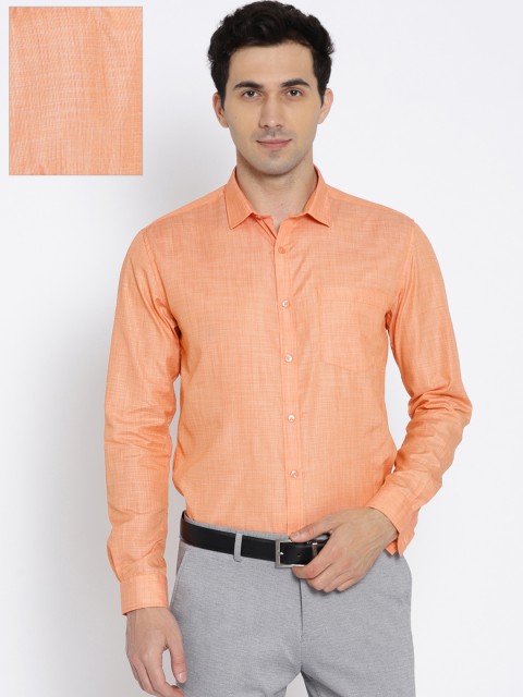 

Independence Men Orange Slim Fit Solid Formal Shirt