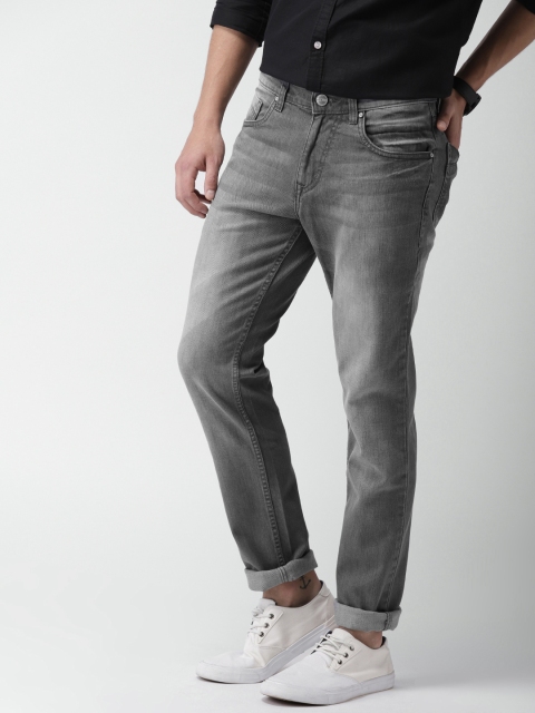 

Mast & Harbour Men Grey Tapered Fit Mid-Rise Clean Look Stretchable Jeans