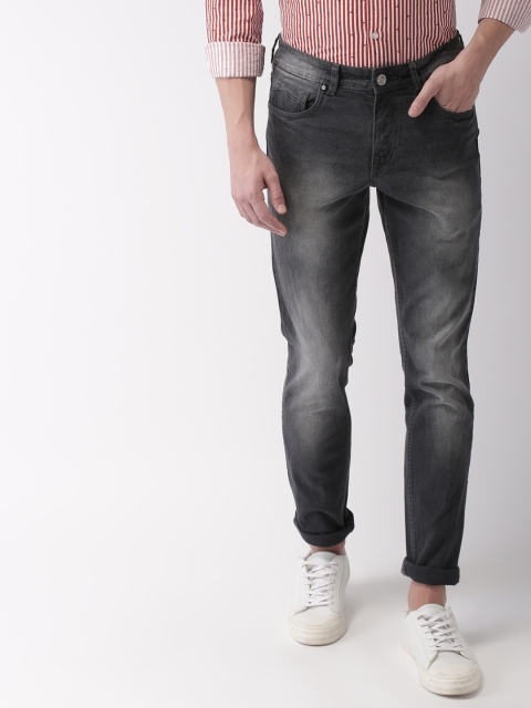 

Mast & Harbour Men Charcoal Grey Slim Tapered Fit Mid-Rise Clean Look Stretchable Jeans