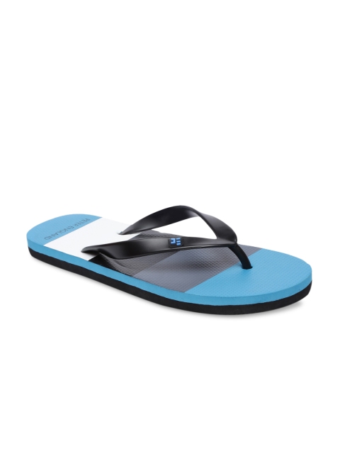 

Peter England Men Blue & Black Colourblocked Thong Flip-Flops