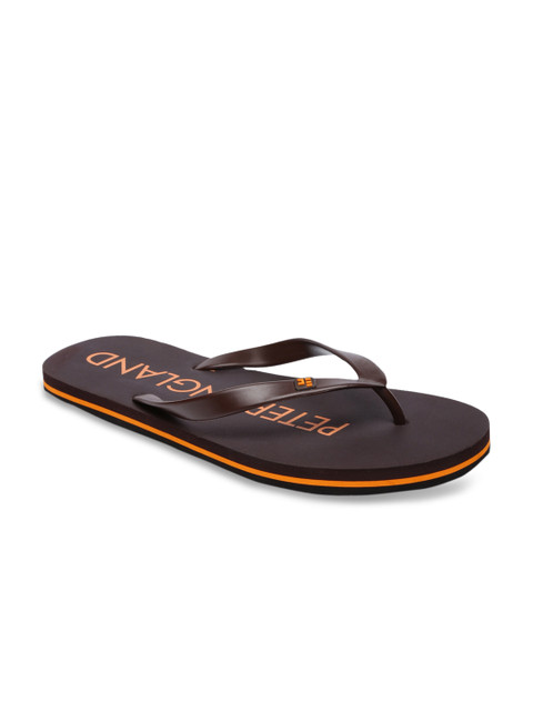

Peter England Men Brown Printed Thong Flip-Flops