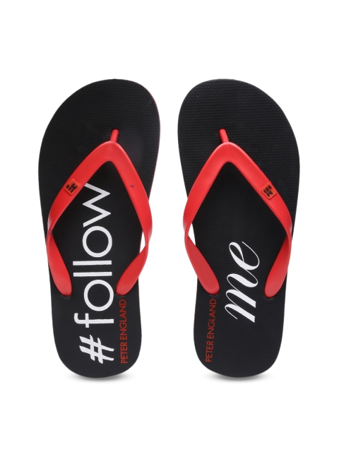 

Peter England Men Red & Black Printed Thong Flip-Flops