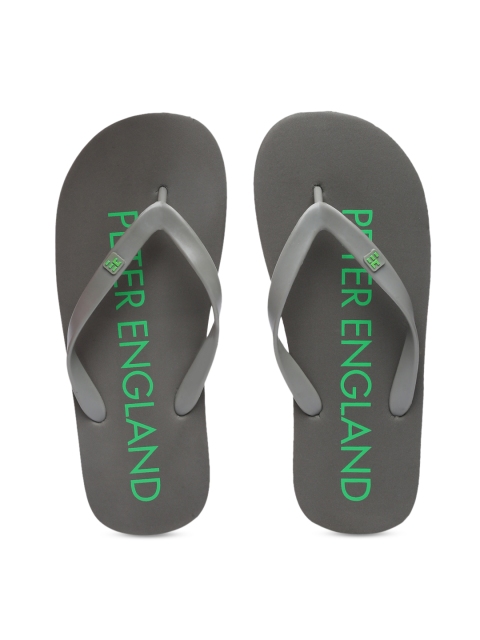 

Peter England Men Grey Printed Thong Flip-Flops