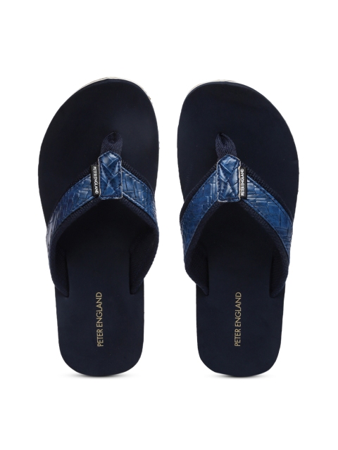 

Peter England Men Blue Solid Thong Flip-Flops