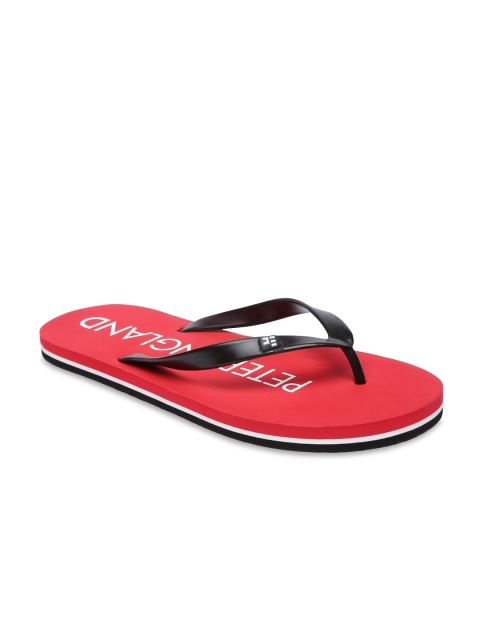 

Peter England Men Red Printed Thong Flip-Flops