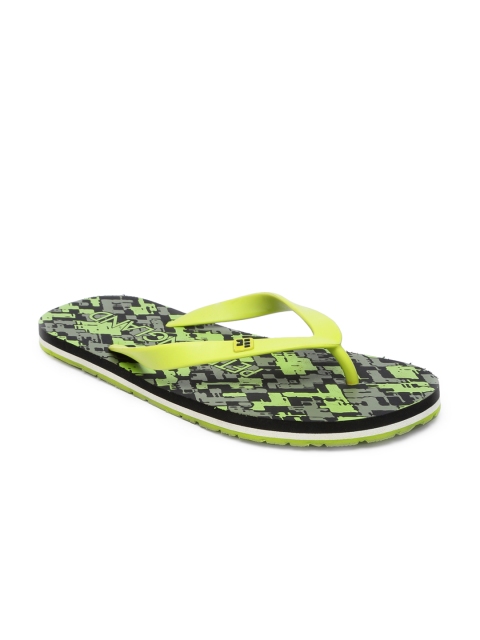

Peter England Men Green & Yellow Printed Thong Flip-Flops
