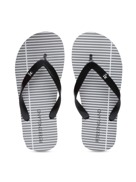 

Peter England Men Black & Grey Striped Thong Flip-Flops