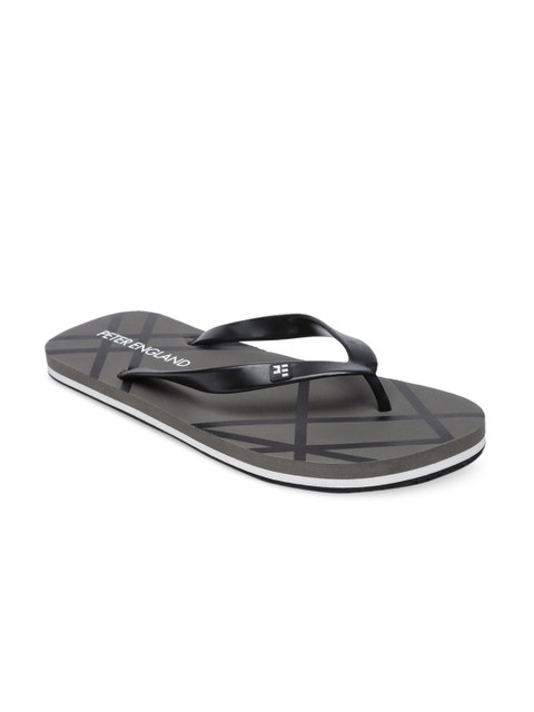 

Peter England Men Black & Grey Printed Thong Flip-Flops