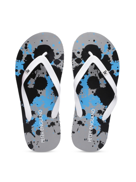 

Peter England Men White & Grey Printed Thong Flip-Flops