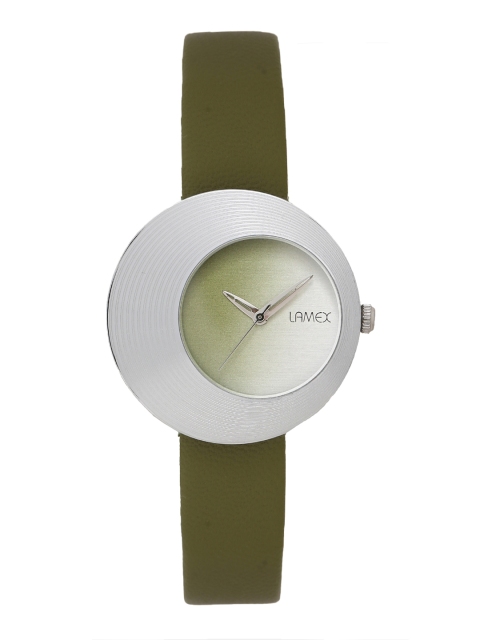 

LAMEX Women Green & Silver-Toned Analogue Leather Watch EVITA DLX 3502/SIL