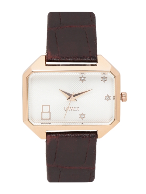 

LAMEX Women Silver-Toned Leather Analogue Watch SWIFT DLX 4008/RG