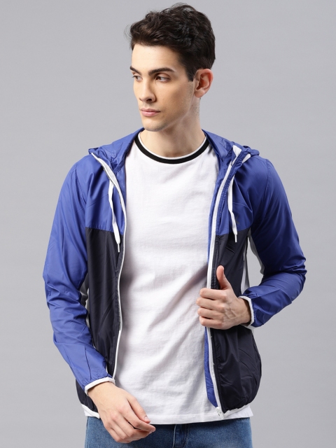

HRX by Hrithik Roshan Men Navy Blue Colourblocked Sporty Jacket
