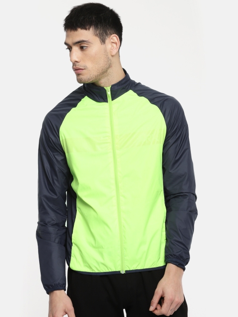 

HRX by Hrithik Roshan Men Fluorescent Green& Navy Blue Light Running Jacket