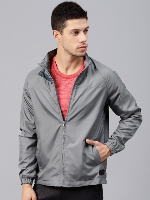 

HRX by Hrithik Roshan Men Grey Solid Track Jacket