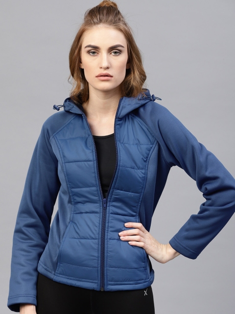 

HRX by Hrithik Roshan Women Blue Solid Sporty Jacket