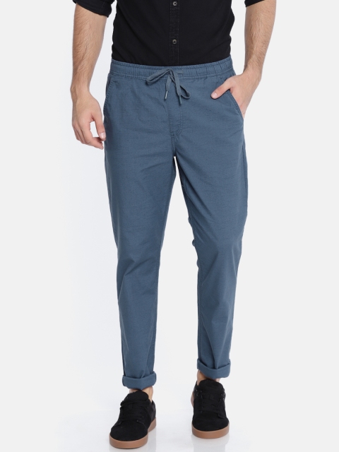 

Urban Ranger by pantaloons Men Blue Urban Slim Fit Solid Regular Trousers